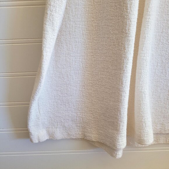 Terra Sky Top Womens 1X Cream Peasant Boho Neutral Classic Short Sleeve Tunic - Picture 4 of 8